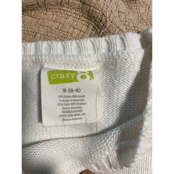 Crazy 8 red and white strawberry short sleeve sweater small 5/6 - Picture 4 of 4